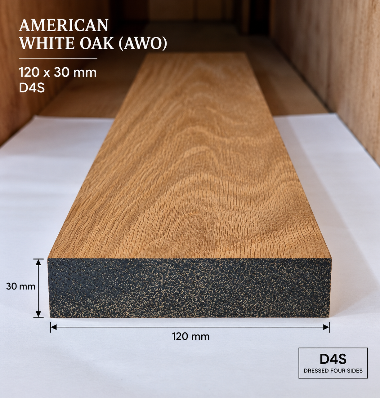 120 x 30 American White Oak Prime D4S