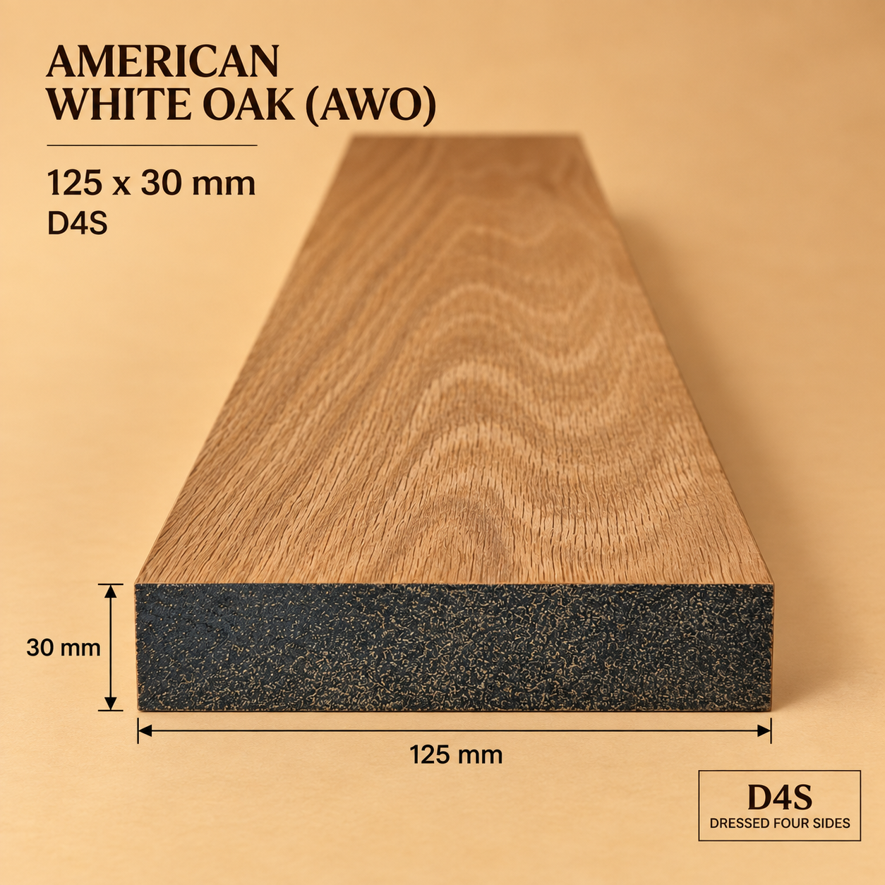 American White Oak AWO 125 x 30 mm D4S